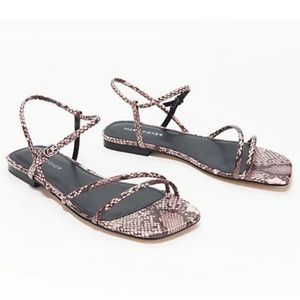 Marc Fisher Mikal Womens Faux Snakeskin Flats Sandles 9.5 Pink